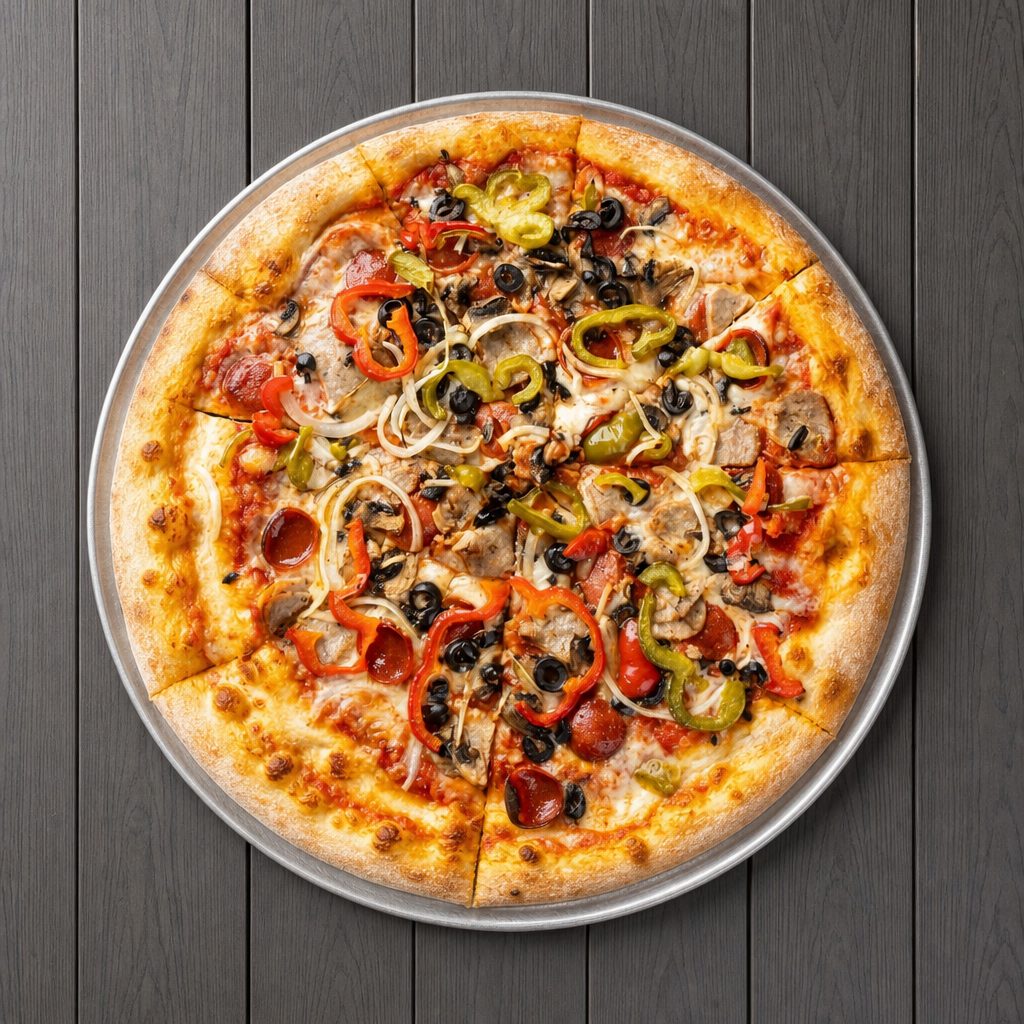 (16in) Supreme Pizza.