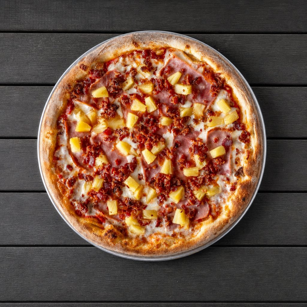 (12in) Hawaiian Pizza.