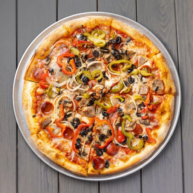 (16in) Supreme Pizza.