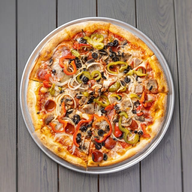 (12in) Supreme Pizza.