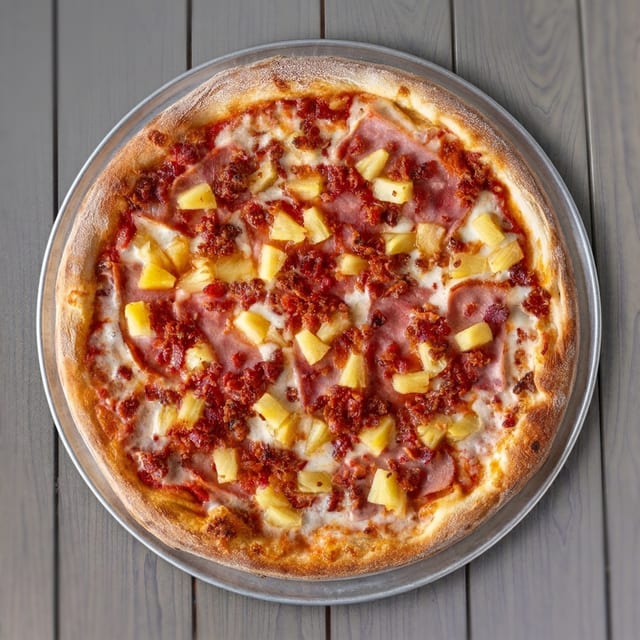 (12in) Hawaiian Pizza.