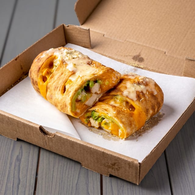 Chicken, Cheddar & Broccoli Stromboli.