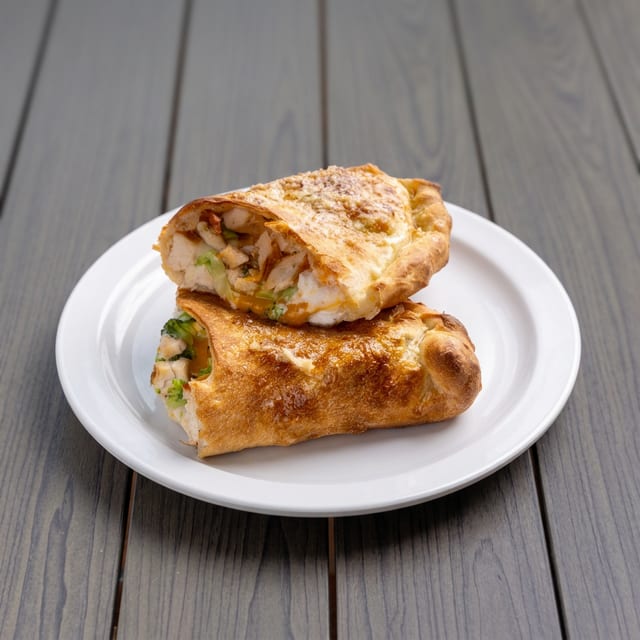 Chicken, Cheddar & Broccoli Calzone.